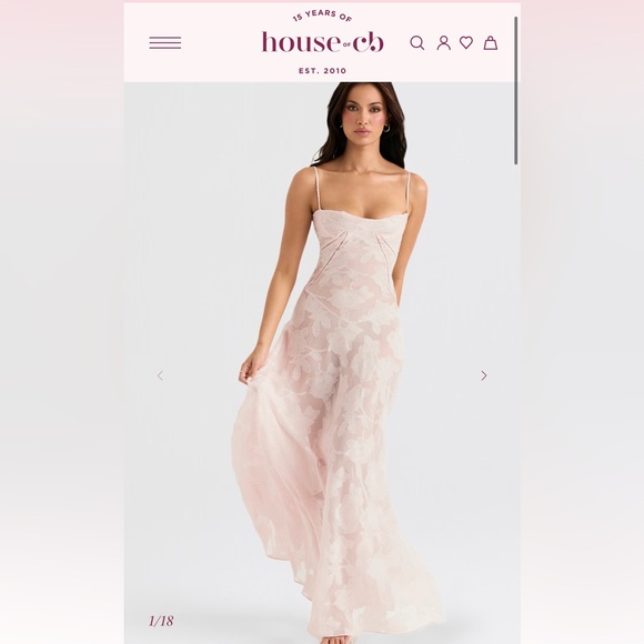 House of CB Blush Floral Maxi Dress - Picture 1 of 3